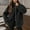 w93# Black173, variant on Wuxian Womens Jacket Warm Oversized Thermal Thick Overcoat Full Zip Up Long Sleeve Elegant Trench Wool Coat Winter Comfortable Outerwear With Pockets,Army Green,L