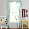 thumbnail image 2 of The Pioneer Woman Gingham Light Filtering Curtain Panel Pair with Tie Backs, Set of 2, Mint, 40"W x 84"L, 2 of 5