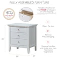 thumbnail image 4 of Glory Furniture Hammond G5490-N 3 Drawer Nightstand , White, 4 of 4