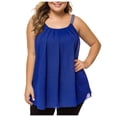 thumbnail image 2 of QUINDOS Tank Tops for Women under $5 Dark Blue Basic Cotton Summer Fashion Chiffon Sleeveless Vest Ladies Camis Solid Tank Tops Womens Camisoles Plus Size, 2 of 4