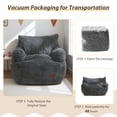 thumbnail image 6 of BYBYME Kids Bean Bag Chair,Soft Memory Foam Bean Bag Chair with Pocket for Toddlers,Lazy Sofa Lounger for Gaming,Reading,Dark Grey, 6 of 6