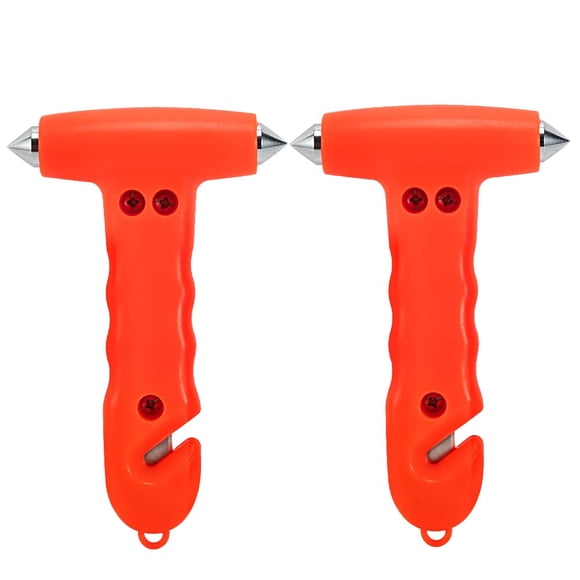 MOTORBUDDY Car Safety Hammer 2-Pack, Auto Emergency Escape Hammer with Window Breaker and Seat Belt Cutter, Striking Red Emergency Escape Tool for Car Accidents