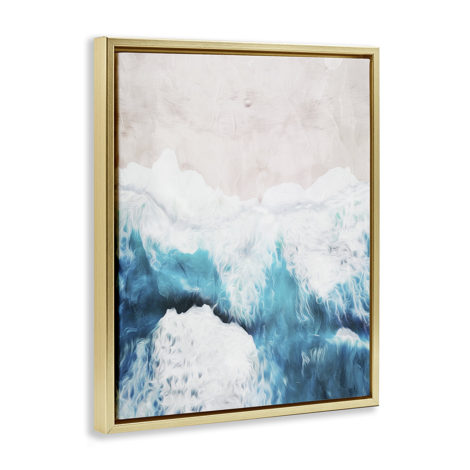 Stupell Industries On The Beach Aerial Gold Framed Floater Canvas Wall Art, design by Milli Villa