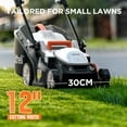 thumbnail image 6 of Litheli Cordless Lawn Mower, 20V 12" Electric Lawn Mowers, Adjustment Heights, Light Weight, With 4.0Ah Portable Battery, for Garden/Yard/Farm, 6 of 7