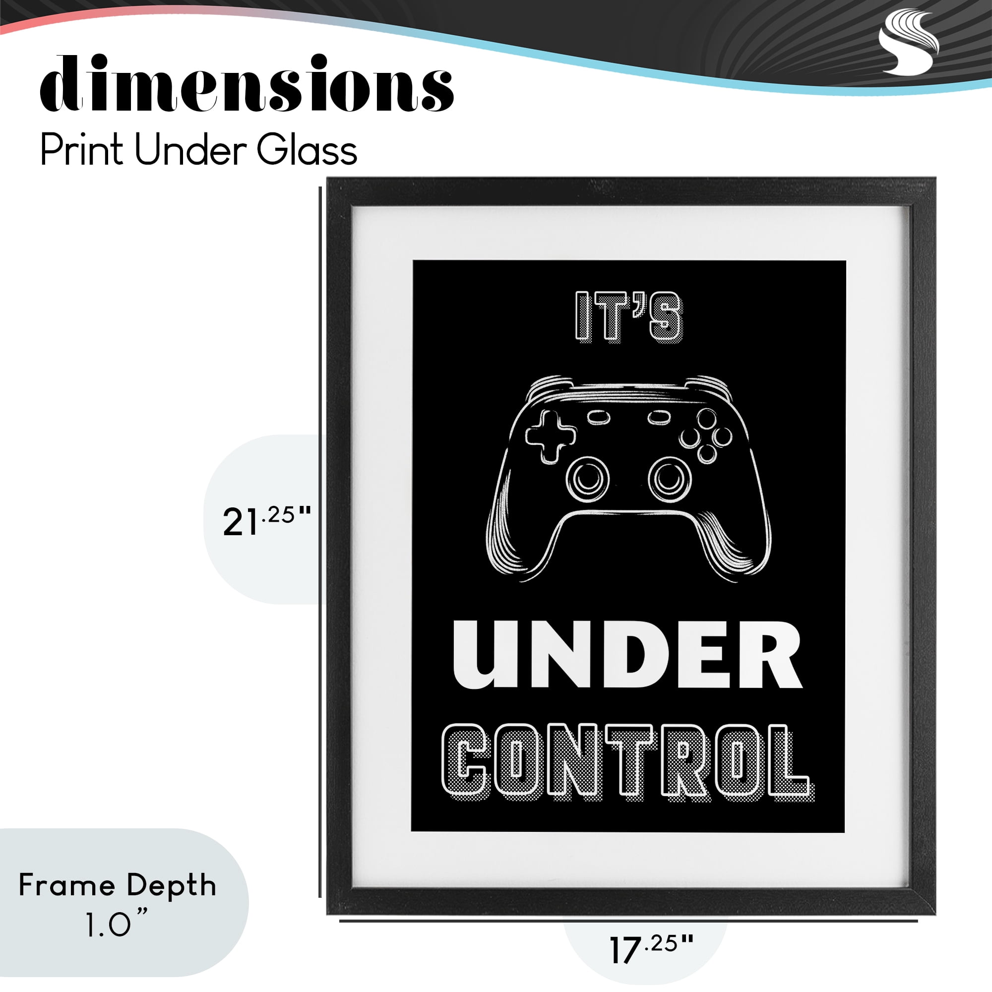 Stupell Industries Under Control Gamer Black Framed Print Under Glass, design by Marcus Prime
