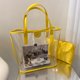 thumbnail image 4 of Bolsos de mano de moda para mujer Bolso compuesto transparente con bolso pequeño (amarillo) Sywqhk Para Estrenar, 4 of 8