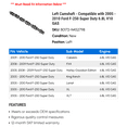 thumbnail image 2 of Left Camshaft - Compatible with 2005 - 2010 Ford F-250 Super Duty 6.8L V10 GAS 2006 2007 2008 2009, 2 of 2