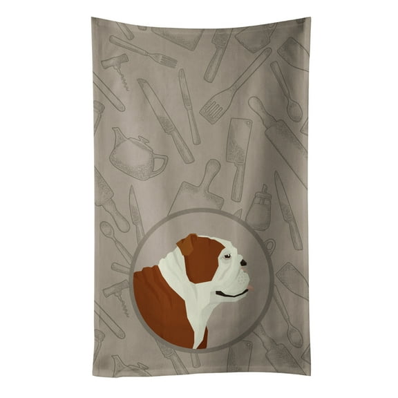 English Bulldog In the Kitchen Kitchen Towel