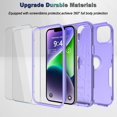 thumbnail image 5 of Phone Case for iPhone 13 and iPhone 14, Non-Slip Shockproof 10 Ft Military Dropproof Phone Case with 2 Tempered Glass Screen Protectors, 6.1 Inch (Light Purple), 5 of 14