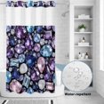 thumbnail image 2 of No Hook Shower Curtain, Jewelry Shower Curtains for Bathroom with See Through Top Window, Blue Purple Gemstone Classic Black Waterproof & Washable Bath Curtain Small Stall 36"x78", 2 of 9