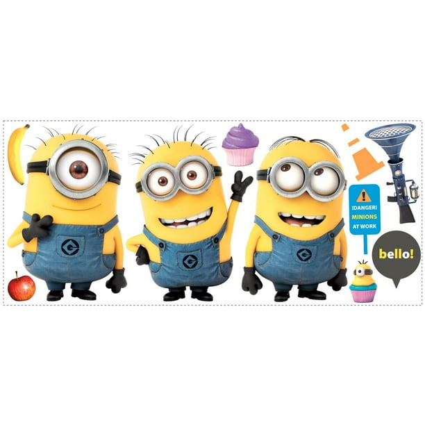 Adhesivos de pared RoomMates Minions Despicable Me 2, amarillo x11