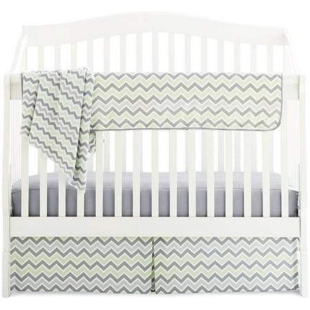 American Baby Company Cotton Percale Crib Skirt With Pleat Gray