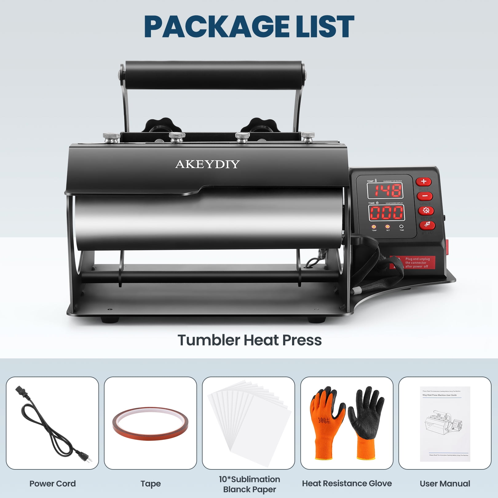 Veeboto Tumbler Heat Press Machine, Mug Press Machine for 10-30 oz, Sublimation Tumbler Mug Heat Press Machine for DIY Printing Transfer Sublimation Tumbler/Mug