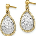 thumbnail image 2 of 14K Two-Tone Jbsp's Polished D/C Teardrop Post Dangle Earrings (21.31 X 14.98) Made In Italy le2085, 2 of 5