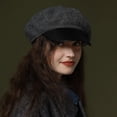 thumbnail image 2 of Yuanlong Womens Beret Hat Vintage Plush Warm Newsboy Cap Curved Brim Fall Winter Windproof Elegant Casual Street Headwear, 2 of 8
