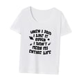 thumbnail image 4 of Camiseta para mujer con cuello redondo, ropa de calle, camiseta de manga corta suave para viaje por la calle XL, 4 of 8