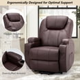 thumbnail image 7 of YODOLLA Power Lift Recliner Chair for Elderly, Electric Lift Chair Sofa with Side Pockets, USB & Type-C Ports, Brown,PU Leather, 7 of 7