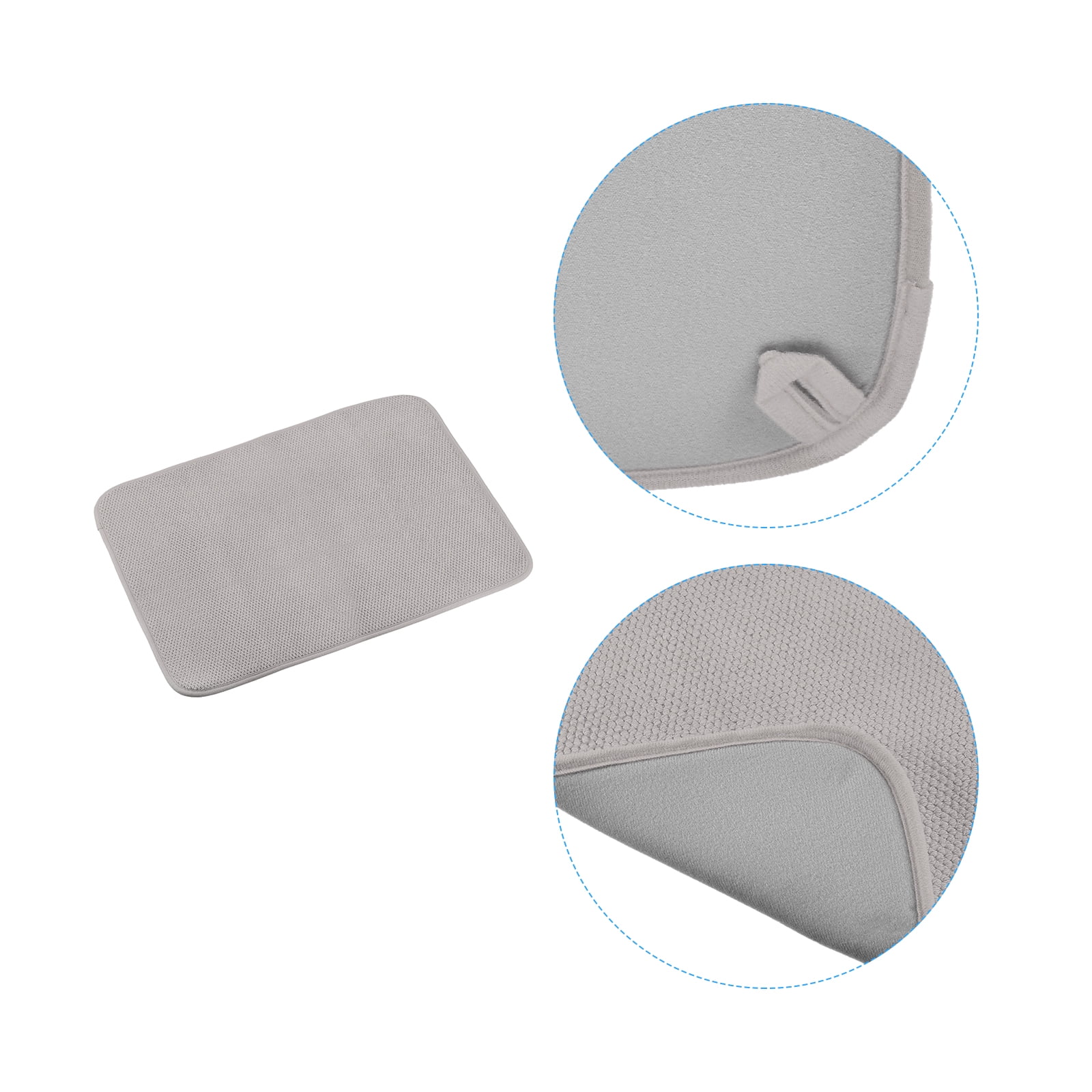 Unique Bargains Silicone Dish Drying Mat for Kitchen Table Pad Gray 19.69" x 14.97"