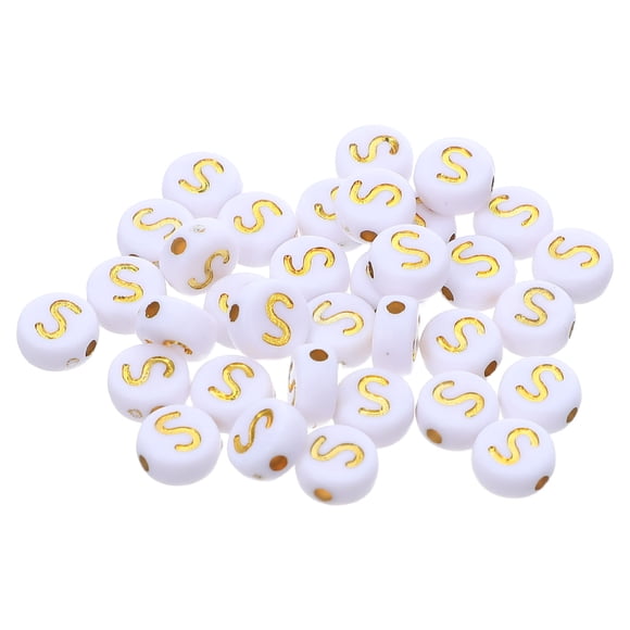 GOOHOCHY 100 letras para hacer pulseras: cuentas acrílicas planas con letras - Cuentas redondas del alfabeto para hacer joyas, pulseras, collares y llaveros.