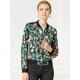 thumbnail image 2 of Dde San Patricio ChaqueDe Bombardero Floral LigeCon CremalleY Cuello Alto PaMujer Verde oscuro S, 2 of 6