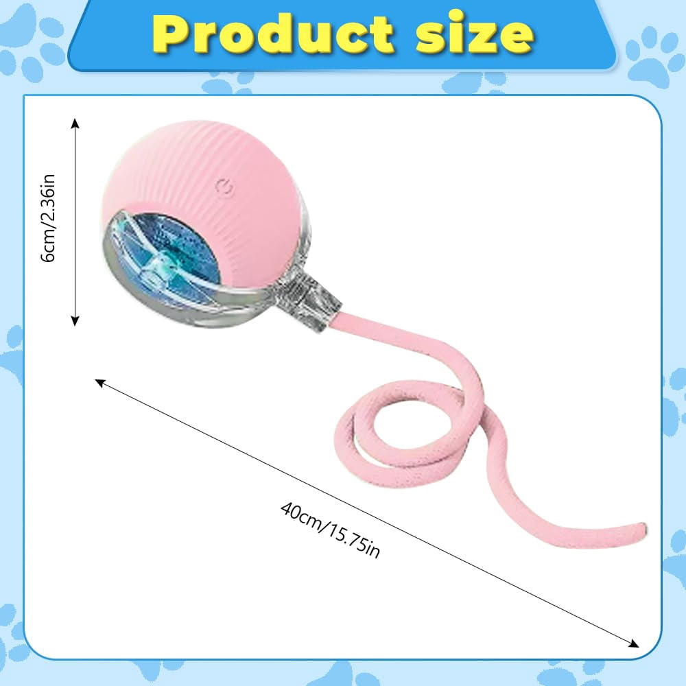 New Interactive Rolling Dog Ball, 360° Smart Pet Toy Ball, Self Rolling Ball Cat Toys for Small Medium Dogs Cats, Green 1pcs
