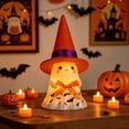 thumbnail image 6 of Fwttom Halloween Ghost Night Light, Cute Glowing Ghost Lamp with Witch Hat, Halloween Lights for Holiday House Mantel Shelf Bedside, 6 of 6