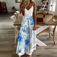 thumbnail image 4 of Blue FlowerWatercolor Sleeveless Dress Loose Women's Dress Dresses Luxury Evening Dresses, 4 of 9