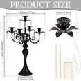 thumbnail image 2 of Metal Candelabra European Style Candlestick with Crystal Pendants, for Home, Wedding, Hotel, Dinner Table, Mantel, Banquet and Romantic Centerpiece Decor​, Black, 2 of 7