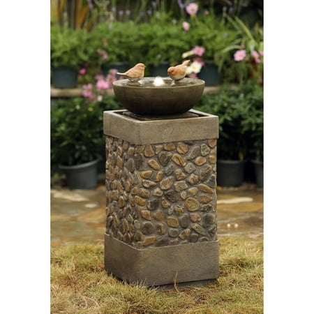 Two Layers and Birds Fountain with LED Light