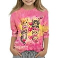 thumbnail image 4 of TaTaai Valentine's Day Youth Top, Cute Printed 3/4 Sleeve Tee, Soft Casual Wear for Holiday Birthday Celebration Gift, 4 of 4