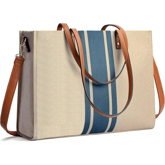 Laptop Tote Bag for Women, Fits 15.6 Inch Laptop Bag, Large Canvas Work Tote Bags for Women, Computer Briefcase Bag