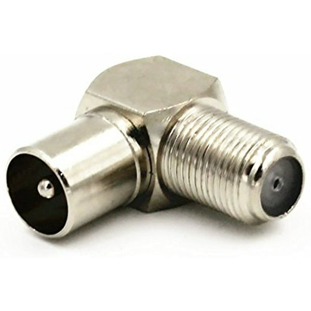 F Type Coaxial Coax Female Jack to Right Angle TV Plug Male Adapter Connector Quick USA Shipping