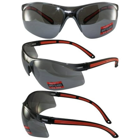 Global Vision Matrix Safety Sunglasses Orange and Black Frame Flash Mirror Lens Z87.1