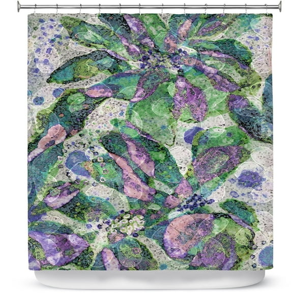 Shower Curtains 70" x 93" from DiaNoche Designs by Ruth Palmer - Purple Speckled Flowers