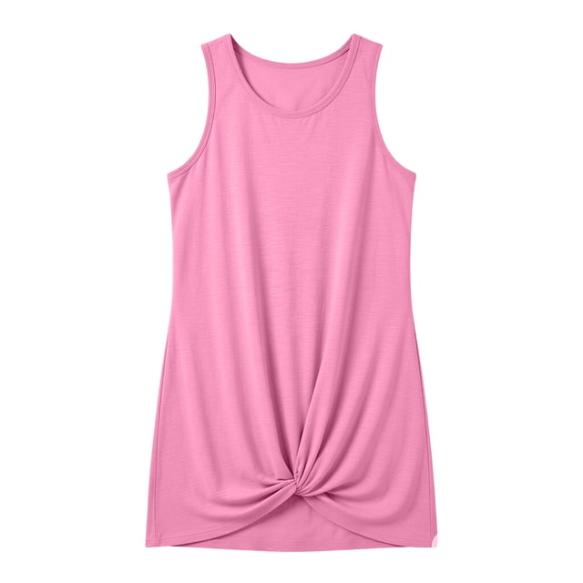 QHFBli Cache-Maillot pour Filles Protection UV Sans Manches Cache-Maillot Robe de Plage Été Rose 5-6 Ans