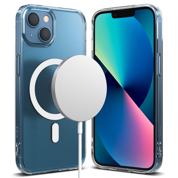 Ringke Fusion Magnetic Case Compatible with iPhone 13 mini, Anti-Fingerprint Frost Hard Back Shockproof Bumper Cover Compatible with MagSafe - Matte Clear