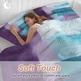 thumbnail image 4 of 3 Piece Purple Turquoise Oil Painting Duvet Cover Set California King,Microfiber Comforter/Quilt Cover with Corner Ties and 2 Pillowcases,Abstract Modern Geometric Soft Bedding with Zipper Closure, 4 of 8