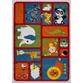 thumbnail image 1 of Ladole Rugs Adorable Animals Theme Contemporary Kids Area Rug Carpet in Red and Multicolor, 6x9 (6'2" x 9'2", 190cm x 280cm), 1 of 4