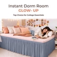 thumbnail image 2 of SGI Bedding Dorm Bed Skirt Full-XL 28 Inch Drop – No Lift Easy Install Wrap Around, Extra Long Elastic Dust Ruffle, Wrinkle & Fade Resistant Microfiber, College Dorm Bedskirt Mediterranean Blue, 2 of 8