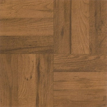 Mosaico Clasico 3 Finger Med. Oak Parquet 12x12 Self Adhesive Vinyl Floor Tile - 20 Tiles/20 sq. ft.