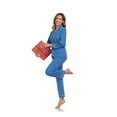 thumbnail image 7 of MAYFISH 100% Cotton Pajama Sets for Women Long Sleeve Sleepwear Button Down Pjs Fall 2 Piece Lounge Sets S-XXL(Azure, X-Large), 7 of 7