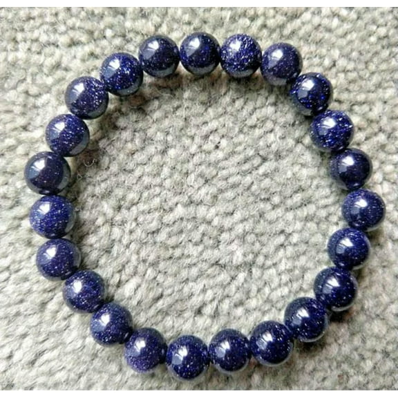 K-KED Blue goldstone sandstone crystal healing 6mm 8mm or 10mm Bead bracelet-10mm