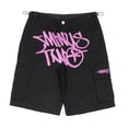 thumbnail image 1 of Pantalones cortos holgados y casuales de verano para hombre con estampado de letras de hip hop de moda urbana americana, 1 of 5