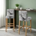 thumbnail image 2 of Grey Ombre Marble Bar Stool Cover Set of 2, Gray Marble Crack Abstract Modern Stretch Bar Chair Cover, Removable Washable Pub Counter Stool Chair Slipcover for Kitchen Dining Room Pub Cafe, 2 of 9