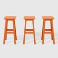 thumbnail image 5 of WestinTrends Malibu 29" HDPE Outdoor Patio Square Bar Stools (Set of 3), Orange, 5 of 8