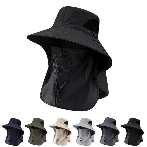 UV Protection Fishing Hats, UPF 50 Bucket Hat with Full Face and Neck Coverage, 360° Safari Sun Hat