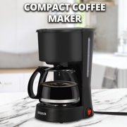 Aiwa 6-Cup Compact Coffee Maker Machine with 22-oz Carafe Coffee Pot and Reusable Filter, Black