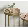 thumbnail image 4 of Kate and Laurel Celia Table d'Appoint Moderne, Ensemble de 2, Rose et Or, Tables de Bout Sophistiquées pour Rangement et Exposition, 4 of 5