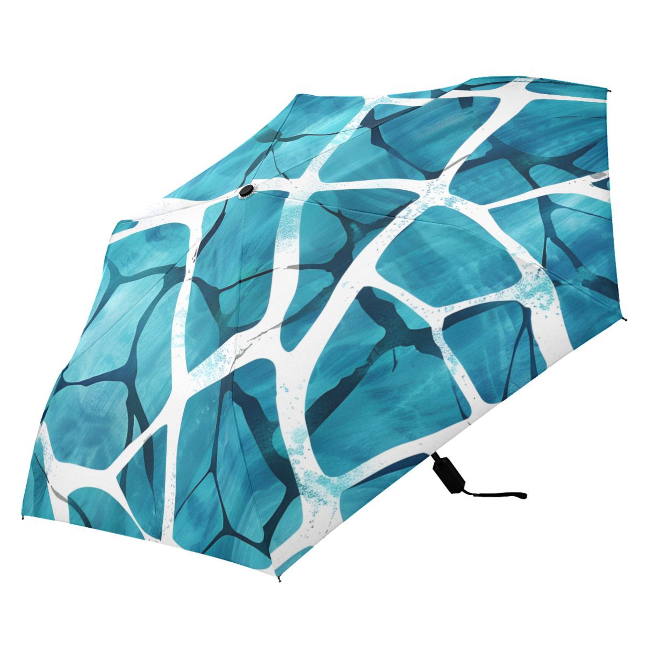 ALAZA Abstract Marble UPF 50+ Compact Folding Umbrella for Rain Travel Umbrella Packable