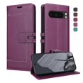 thumbnail image 1 of Premium Wallet Case for Google Pixel 8 Pro with Card Slots & Kickstand, Flip Cover Purple, 1 of 7